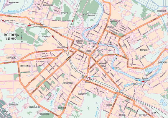 Карта Вологды