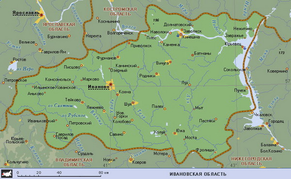 Карта Ивановской области